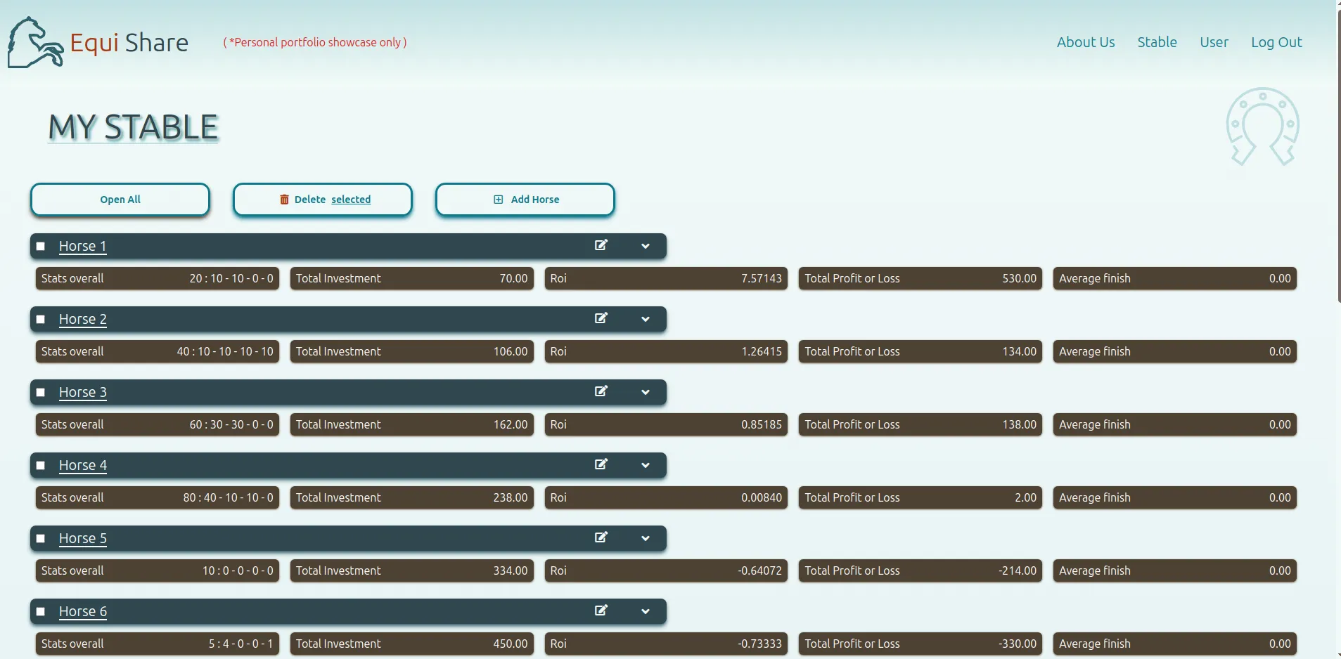 equishare web app front page image